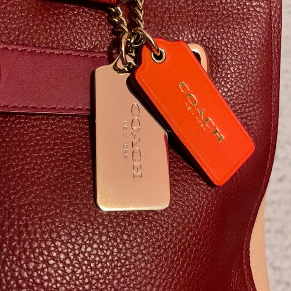 Coach Swagger Colorful Colorblock Leather Caryall Shoulder Bag Purse Tote - Picture 4 of 13